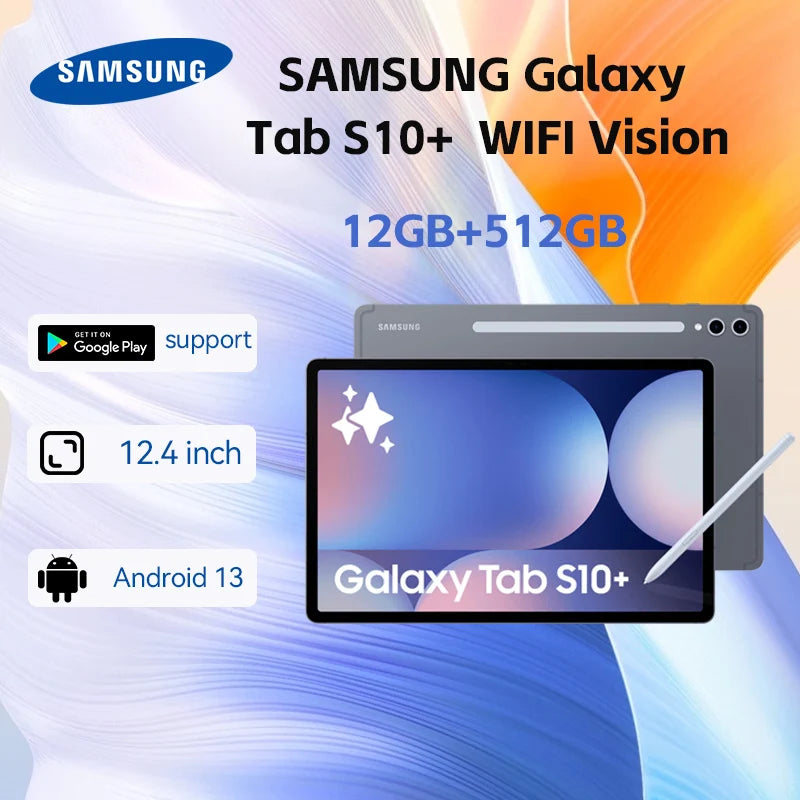 New Samsung Galaxy Tab S10 Plus Tablet With Pen 12,4 12GB/512GB Wi-Fi Vision X820N With 8Cores CPU 10090mah Battery For AI