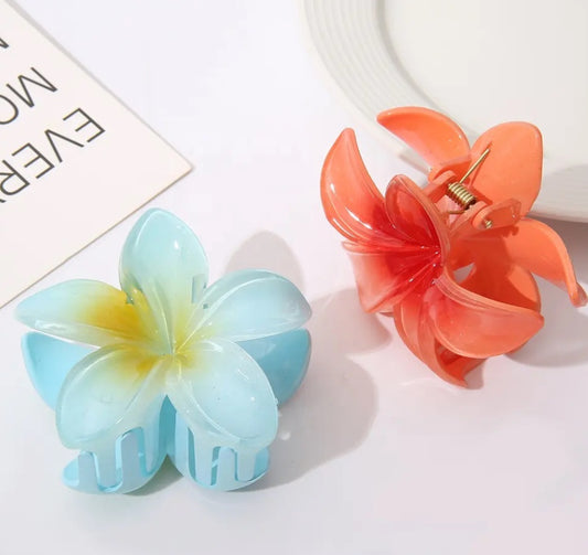 United Fashion Flower Hair Clips for Women Hair Claw Clips, Summer Beach Essentials Hair Accessories {2PCS Set}