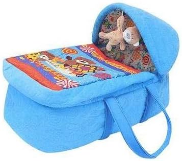 Comfortable Moses Basket, Polka Dot Pattern, Secure Design for Baby Sleep, (Blue)
