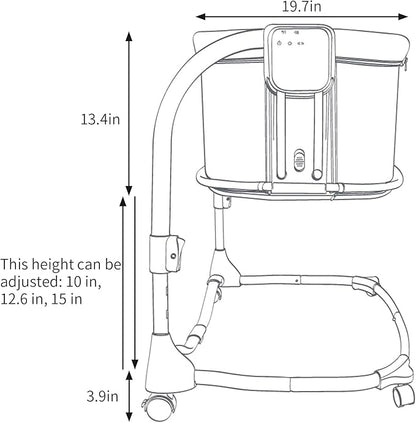 Mastela 3-in-1 Electric Swing Bedside Crib Intelligent Baby Bassinet Beside Sleeper Cradle，3 Kinds of Height Adjustment,5 Swing Speed, 3 Timing time, 15 Music, 5 Usage Modes…, Mocha Purple Grey