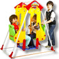 Baby, Double Seater Swing for Kids with Stand, Multi coloured made in Taiwan,(Duble swing)