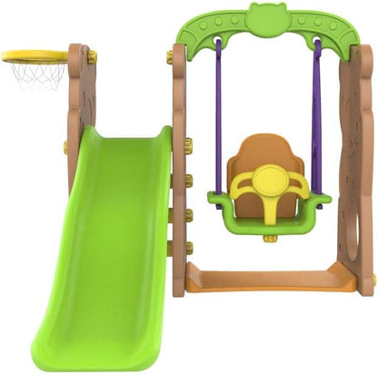 Mini Panda Indoor/Outdoor Bear Slide With Swing And Basketball