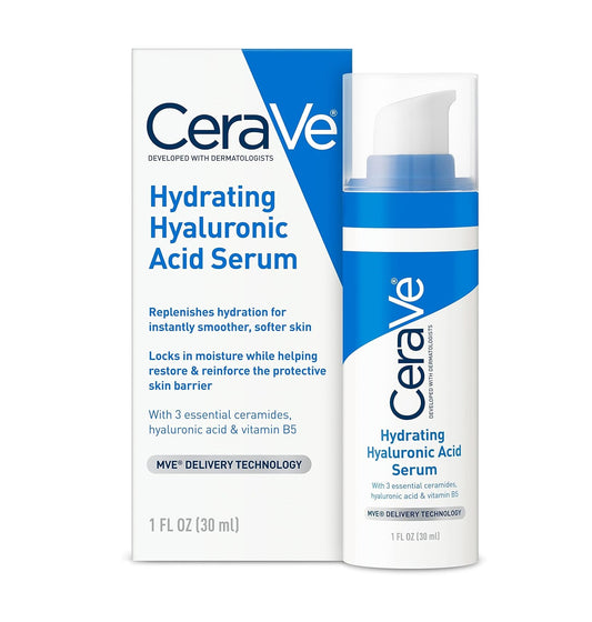 Cerave Hyaluronic Acid Serum for Face with Vitamin B5 and Ceramides, Hydrating Face Serum for Dry Skin, Fragrance Free, 1 Ounce