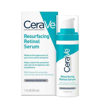 CeraVe Retinol Serum for Post-Acne Marks and Skin Texture | Pore Refining, Resurfacing, Brightening Facial Serum with Retinol and Niacinamide | Fragrance Free, Paraben Free & Non-Comedogenic| 1 Oz