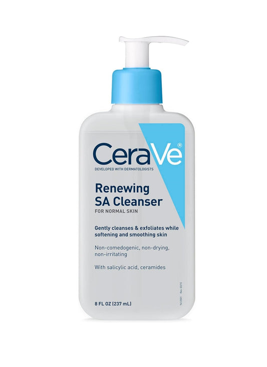 CeraVe SA Cleanser Salicylic Acid Face Wash with Hyaluronic Acid, Niacinamide & Ceramides BHA Exfoliant for Face 8 Ounce, multi, 8 Fl Oz