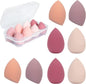 United Fashion 8 Pieces Makeup Sponge Set Beauty Blender Sponges Makeup Eggs with Case Latex-Free Vegan Foundation Applicator Makeup Puff for Powder Cream