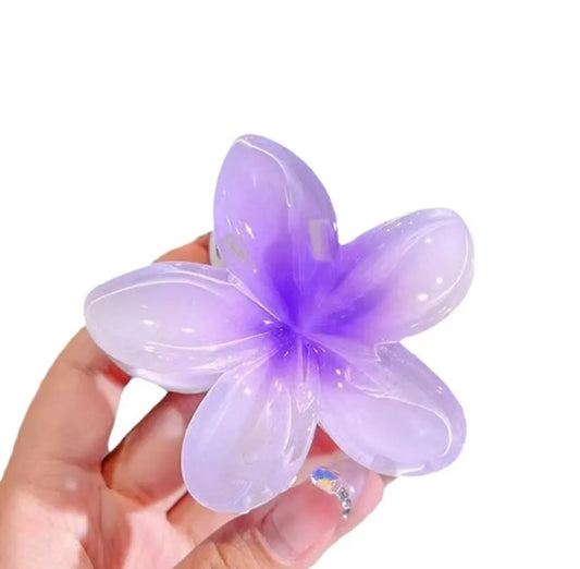 United Fashion Flower Hair Clips for Women Hair Claw Clips, Summer Beach Essentials Hair Accessories Pink & Light Blue [2PCS Set]