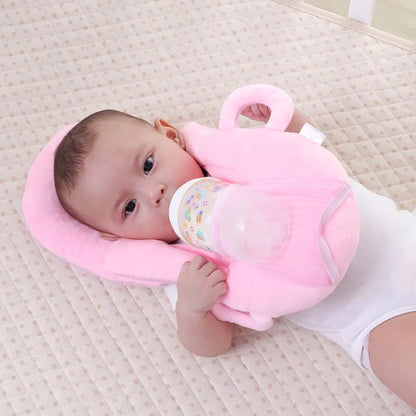 Baby Self-Feeding Pillow  Portable Baby Feeding Pillows Portable Detachable Self-Feeding Lounger Baby Bottle Holder Infant Cushion (pink, green, cream)