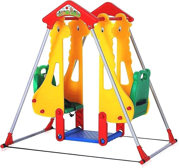 Baby, Double Seater Swing for Kids with Stand, Multi coloured made in Taiwan,(Duble swing)