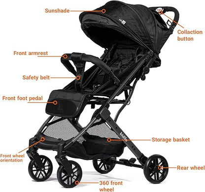 Kidilo Baby Stroller | Lightweight & Compact Kids Stroller | Comfortable, Foldable Stroller for Infants & Toddlers Up to 4 Years | Perfect Baby Travel Gear, Umbrella Stroller