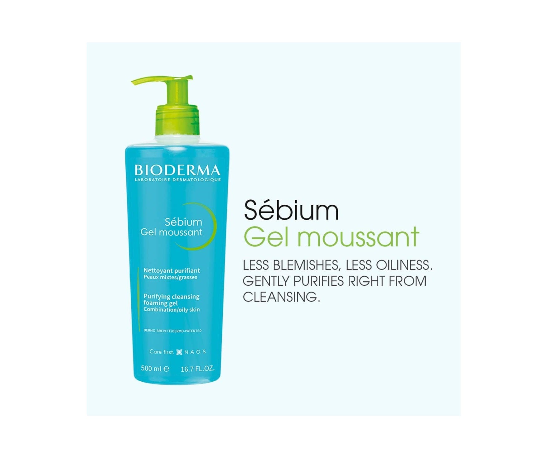 Bioderma Sebium Purifying Cleansing Foaming Gel - Combination to Oily Skin, 500ml