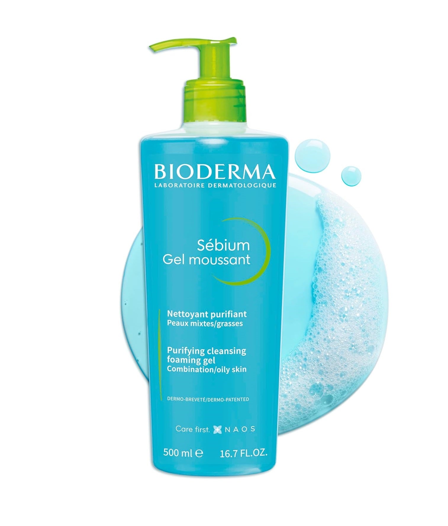 Bioderma Sebium Purifying Cleansing Foaming Gel - Combination to Oily Skin, 500ml