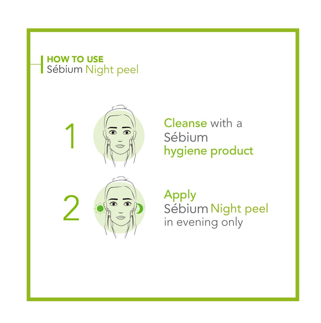 Bioderma Sebium Night Peel Smoothing Concentrate Gel For Combination To Oily Skin With Blemishes, 40 ml