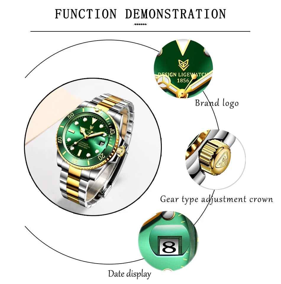 LIGE Women Watches Mechanical Watch Luxury Bracelet Wrist Wristwatch Elegant Ladies Automatic Date Clock Watch Relogio Feminino