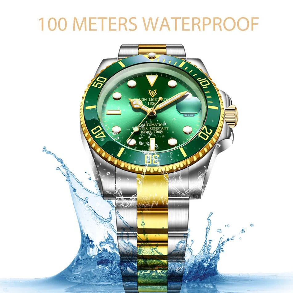 LIGE Women Watches Mechanical Watch Luxury Bracelet Wrist Wristwatch Elegant Ladies Automatic Date Clock Watch Relogio Feminino