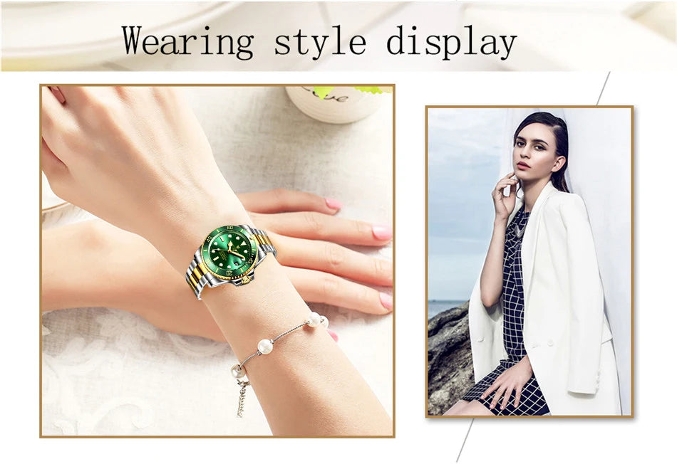 LIGE Women Watches Mechanical Watch Luxury Bracelet Wrist Wristwatch Elegant Ladies Automatic Date Clock Watch Relogio Feminino