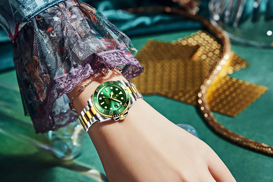 LIGE Women Watches Mechanical Watch Luxury Bracelet Wrist Wristwatch Elegant Ladies Automatic Date Clock Watch Relogio Feminino