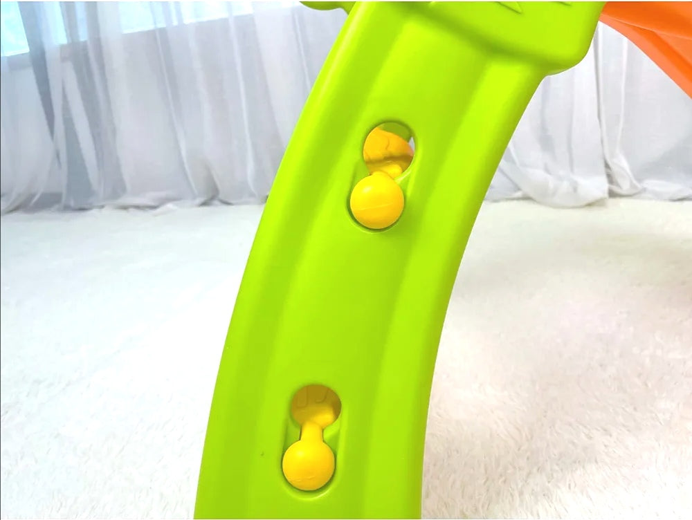 Kids Slide Basketball Hoop Activity Center Outdoor Toddler Play Set Orange