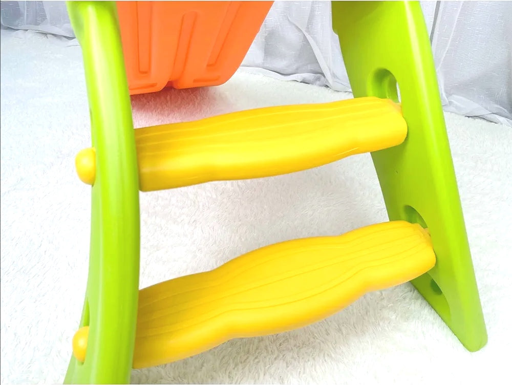 Kids Slide Basketball Hoop Activity Center Outdoor Toddler Play Set Orange
