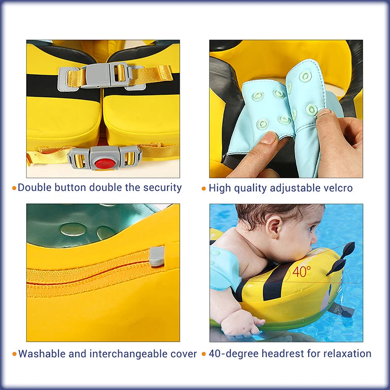 Mambobaby VIP Dropshipping Non-Inflatable Baby  Floats with Canopy  Underarm Swimming  Floater Spa Buoy Trainer Suppliers
