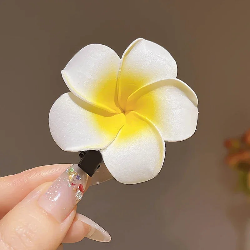 1-10pcs Plumeria Flower Hair Clips For Women Hairpins Girls Side Bangs Clips Flower Barrette Hawaiian Party Bag Hat Accessories