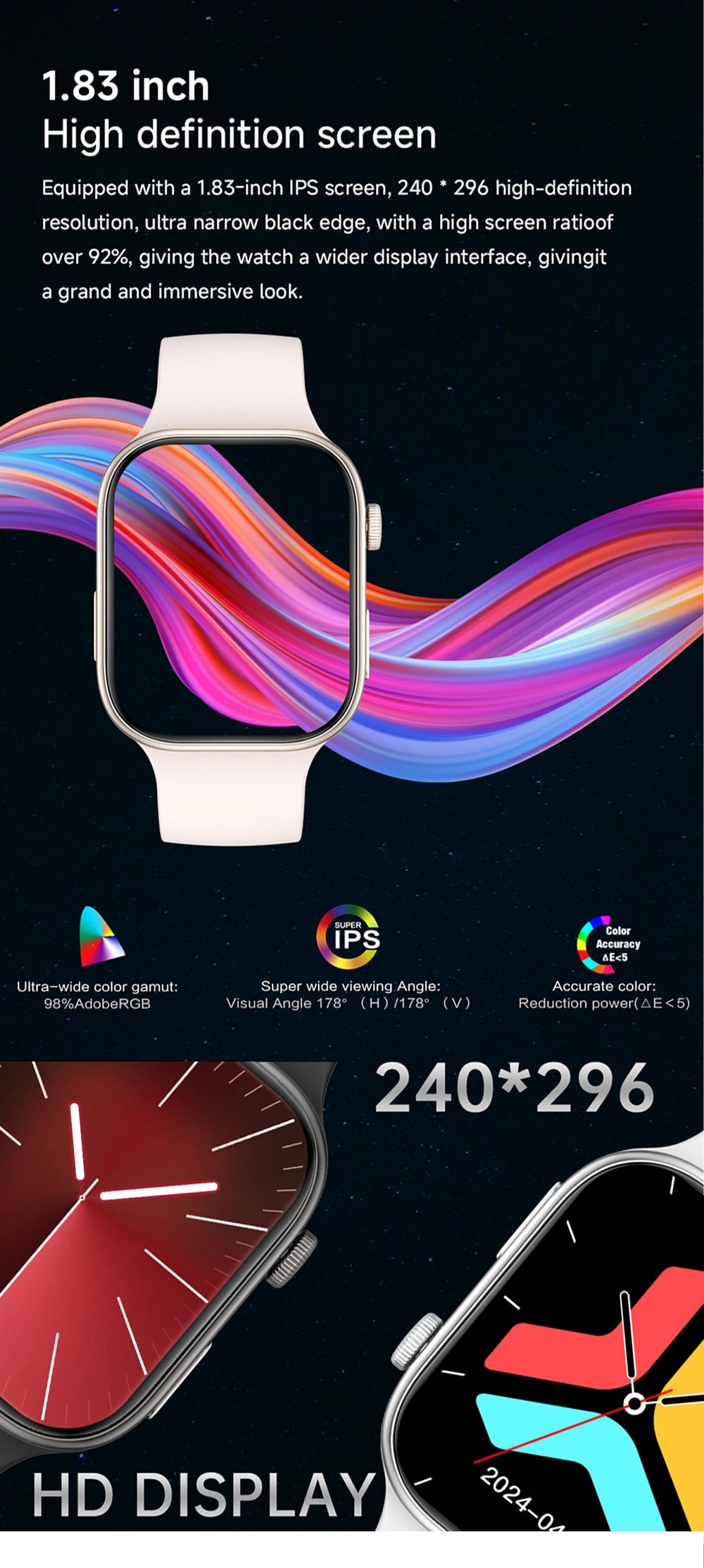 NEW Global Smartwatch For Apple Watch 1.83 Screen Multi Sport Mode Wireless Bluetooth Call Heart Rate Monitor For Men Women