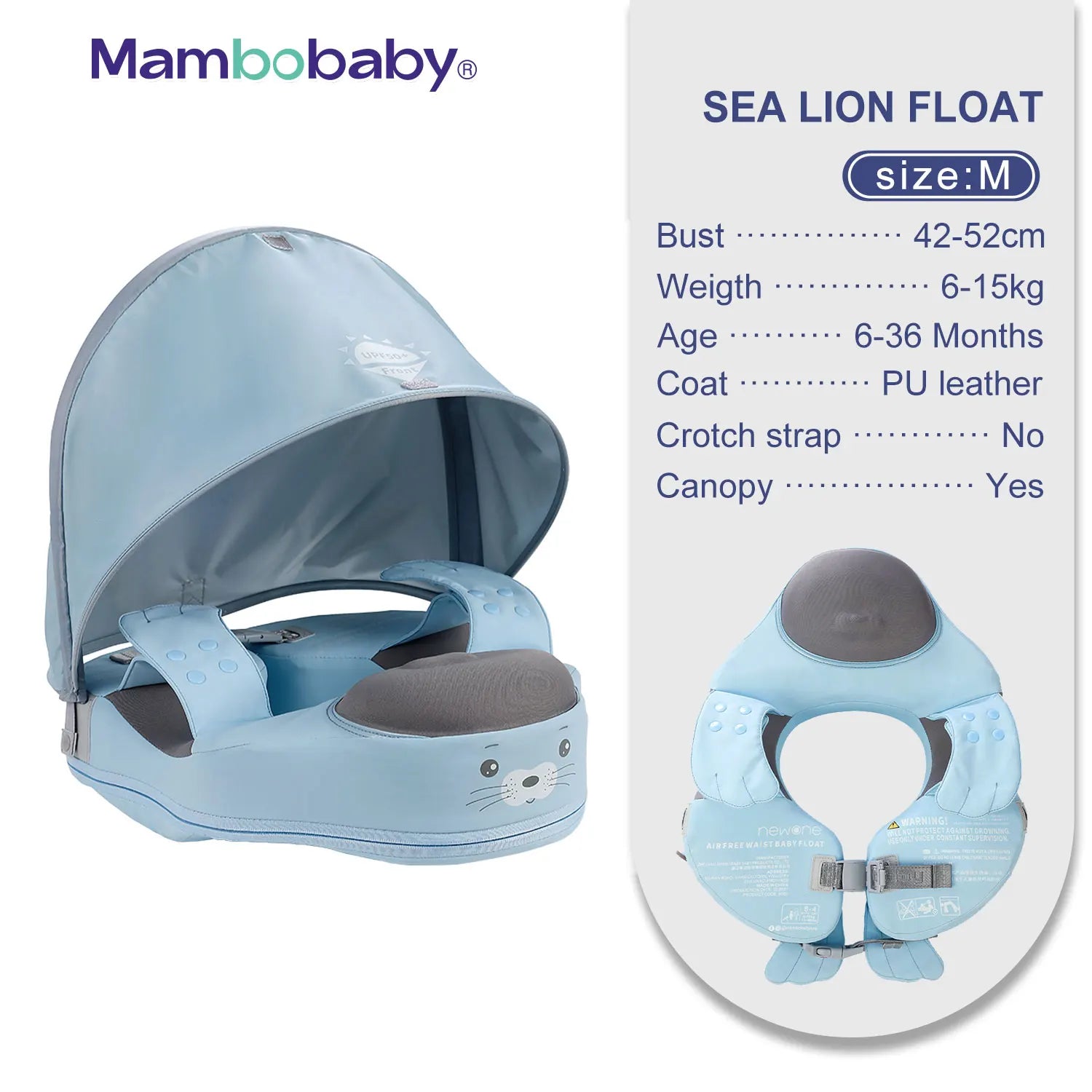 Mambobaby VIP Dropshipping Non-Inflatable Baby  Floats with Canopy  Underarm Swimming  Floater Spa Buoy Trainer Suppliers