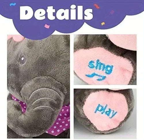 Animated Elephant Toys Plush Singing Elephant with Ears Moving Electric Plush Toy Cute Elephant Stuffed Animal Toy for Baby Gift