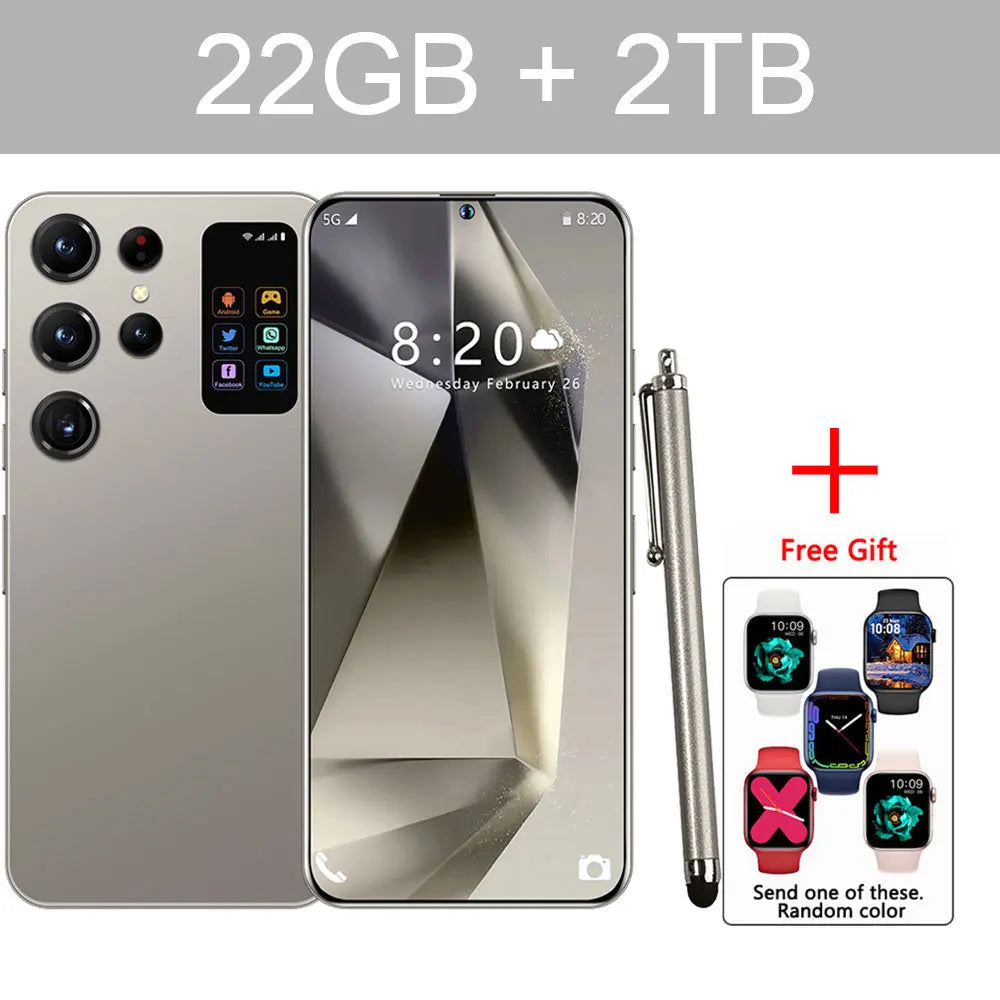 2025 Cellphones S25 Ultra Original 5G Smartphone 7.3HD Dual SIM Card Cell Phone 7800mAh Android 14 Global Version Mobile Phones