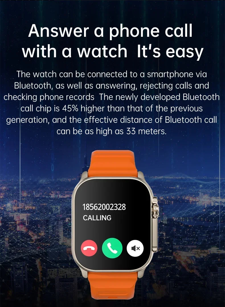 2025 T900 Ultra 2 Smart Watch Men 49mm Series 8 2.3 "AMOLED Screen NFC Compass Waterproof For Apple Watch IWO Ultra 8 Smartwatch