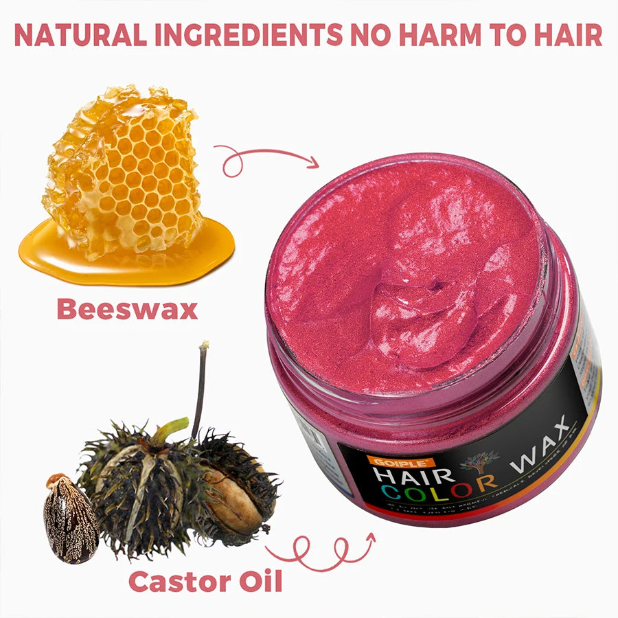GOIPLE DIY Hairs Dyed Mud Hair Colour Wax Easy To Wash Long Lasting Dye for Eyebrow Beards Coloring Temporary Hair Colour Cream