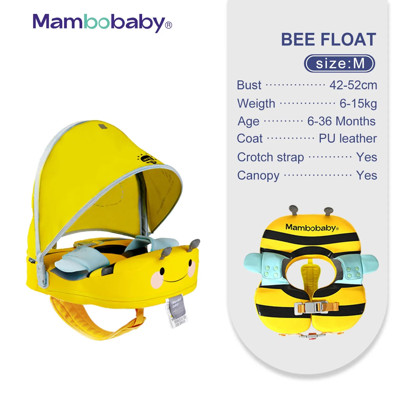 Mambobaby VIP Dropshipping Non-Inflatable Baby  Floats with Canopy  Underarm Swimming  Floater Spa Buoy Trainer Suppliers
