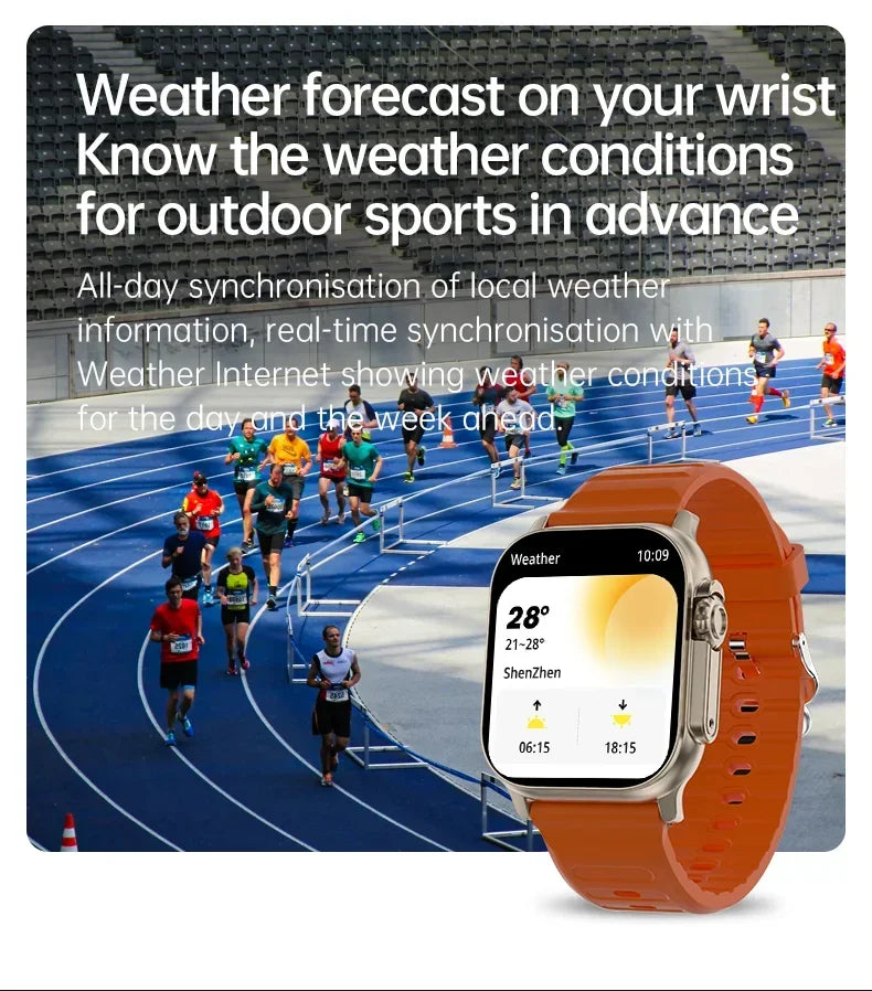 2025 T900 Ultra 2 Smart Watch Men 49mm Series 8 2.3 "AMOLED Screen NFC Compass Waterproof For Apple Watch IWO Ultra 8 Smartwatch