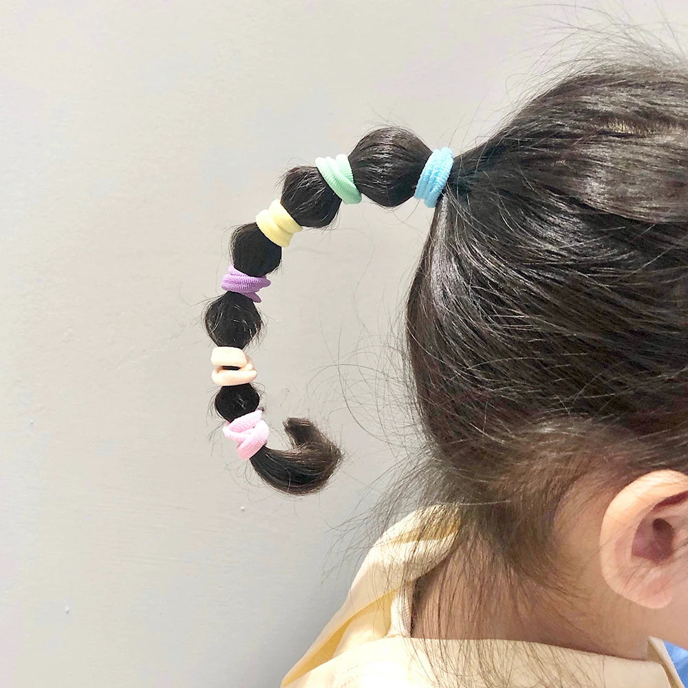 50/100Pcs Hair Bands for Children Colorful Nylon Scrunchie Hair Ties Rubber Band Kids Elastic Hair Leagues Girl Hair Accessories