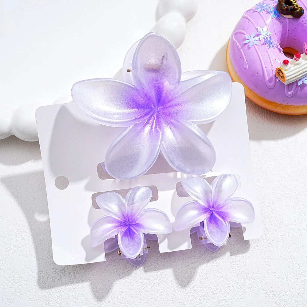 18Pcs Egg Flower Hair Clips Gradient Candy Color Flowers Suitable for Daily Use Backcombed Ponytail Shark Clip Hair Accessories