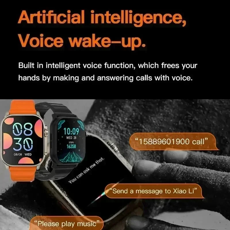 New T900 Ultra Smart Watch Men 49mm Series 9 AMOLED Screen NFC Compass Waterproof For Apple Watch IWO Ultra 9 Call Smartwatch