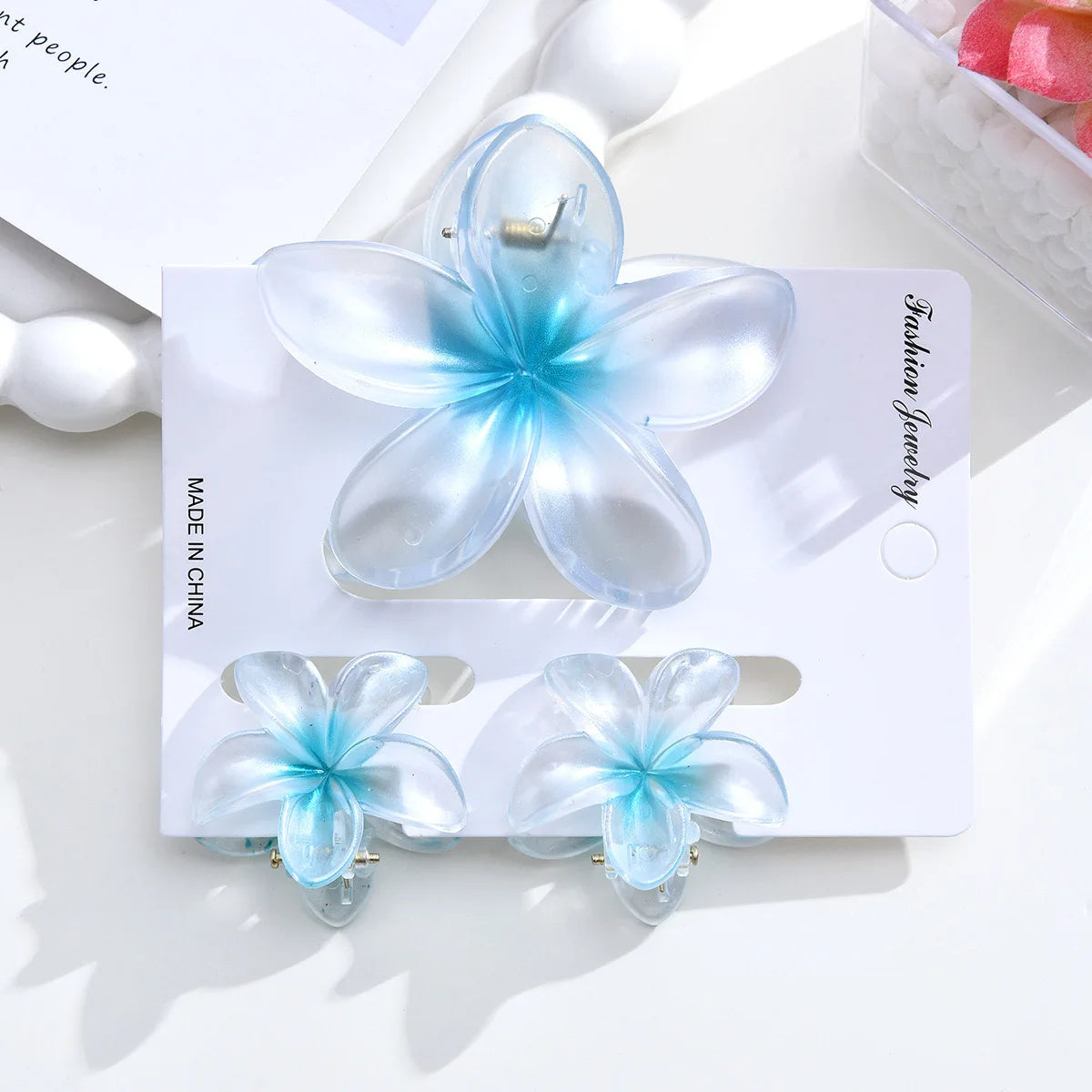 18Pcs Egg Flower Hair Clips Gradient Candy Color Flowers Suitable for Daily Use Backcombed Ponytail Shark Clip Hair Accessories