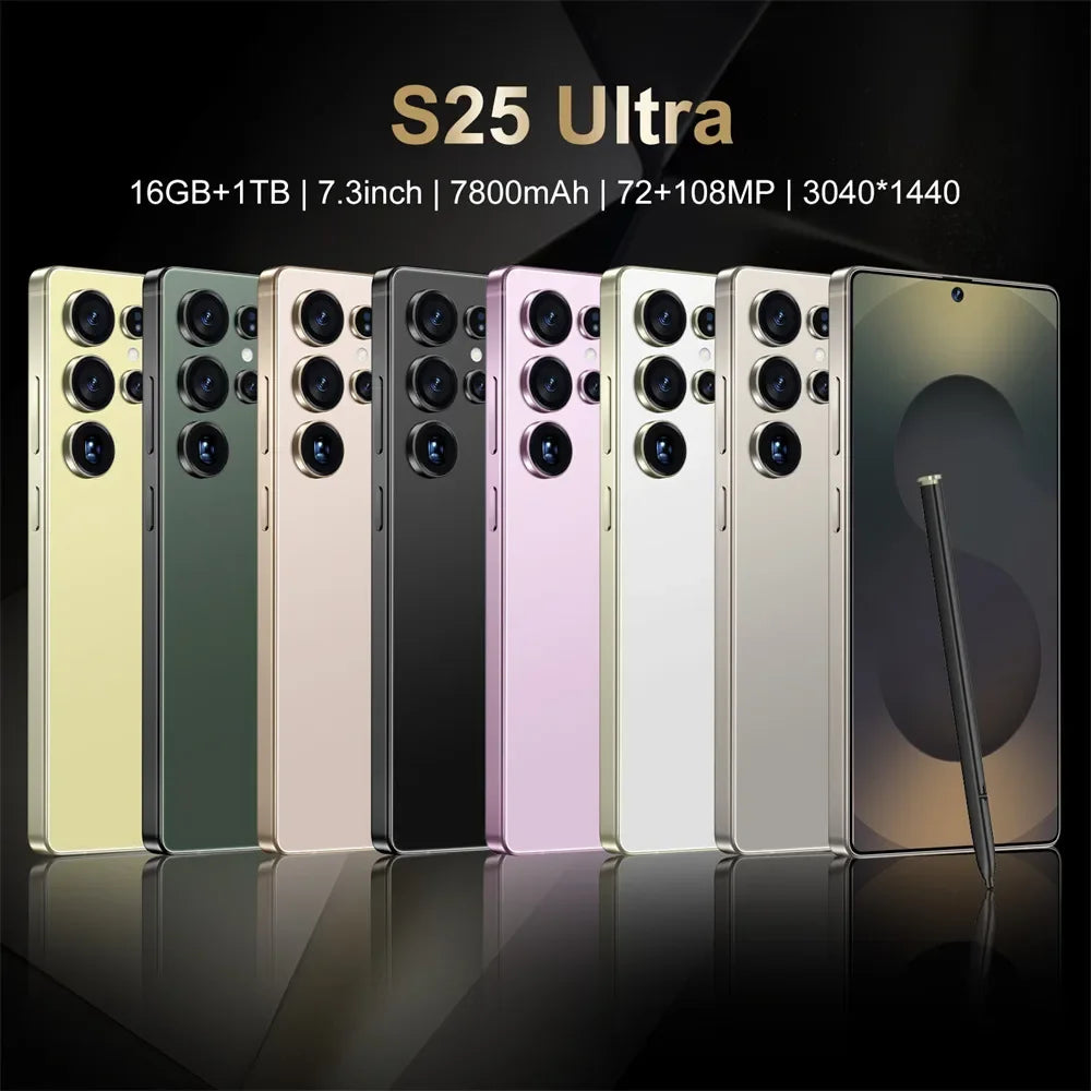 Cellphones S25 Ultra 7.3HD Original Mobile Phones 4G 5G Dual SIM Card Smartphone 7800mAh Android 14 Global Version Cell Phone