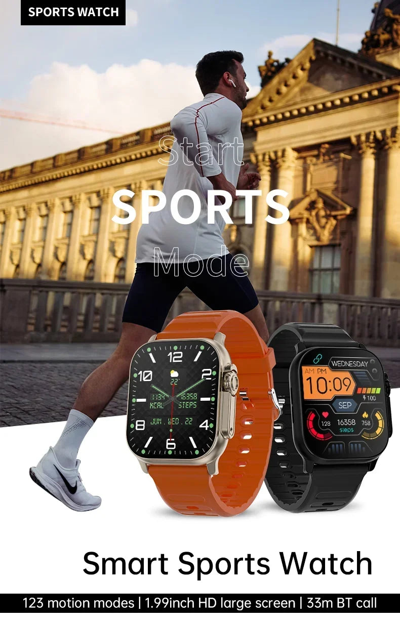 2025 T900 Ultra 2 Smart Watch Men 49mm Series 8 2.3 "AMOLED Screen NFC Compass Waterproof For Apple Watch IWO Ultra 8 Smartwatch