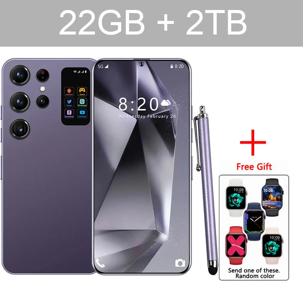 2025 Cellphones S25 Ultra Original 5G Smartphone 7.3HD Dual SIM Card Cell Phone 7800mAh Android 14 Global Version Mobile Phones