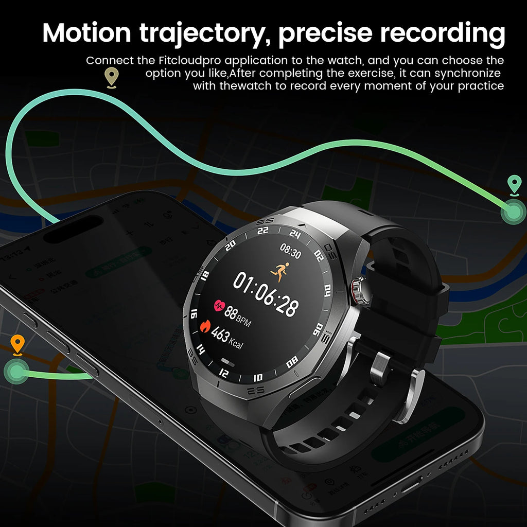 2025New For Huawei GT5 Pro Smart Watch Men HD AMOLED Screen GPS Motion trajectory HeartRate Bluetooth Call 1.52" SmartWatch IP68