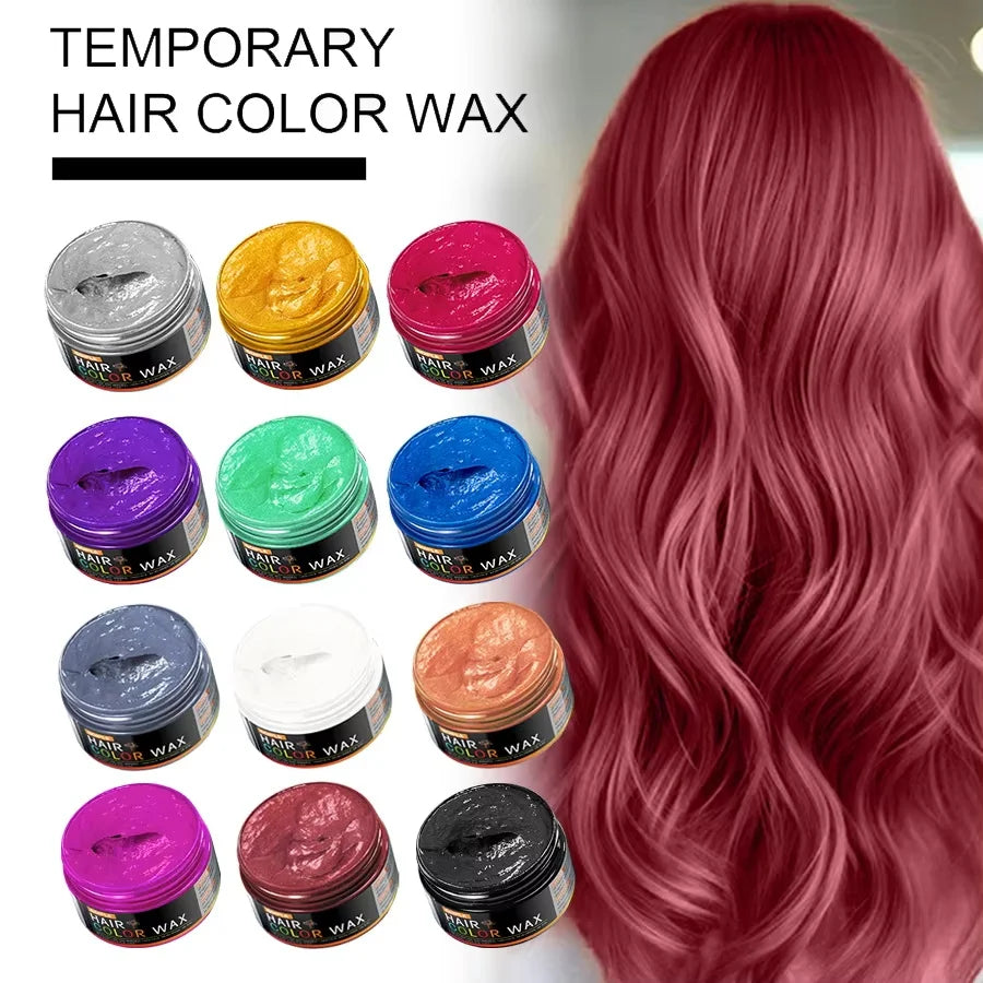 GOIPLE DIY Hairs Dyed Mud Hair Colour Wax Easy To Wash Long Lasting Dye for Eyebrow Beards Coloring Temporary Hair Colour Cream