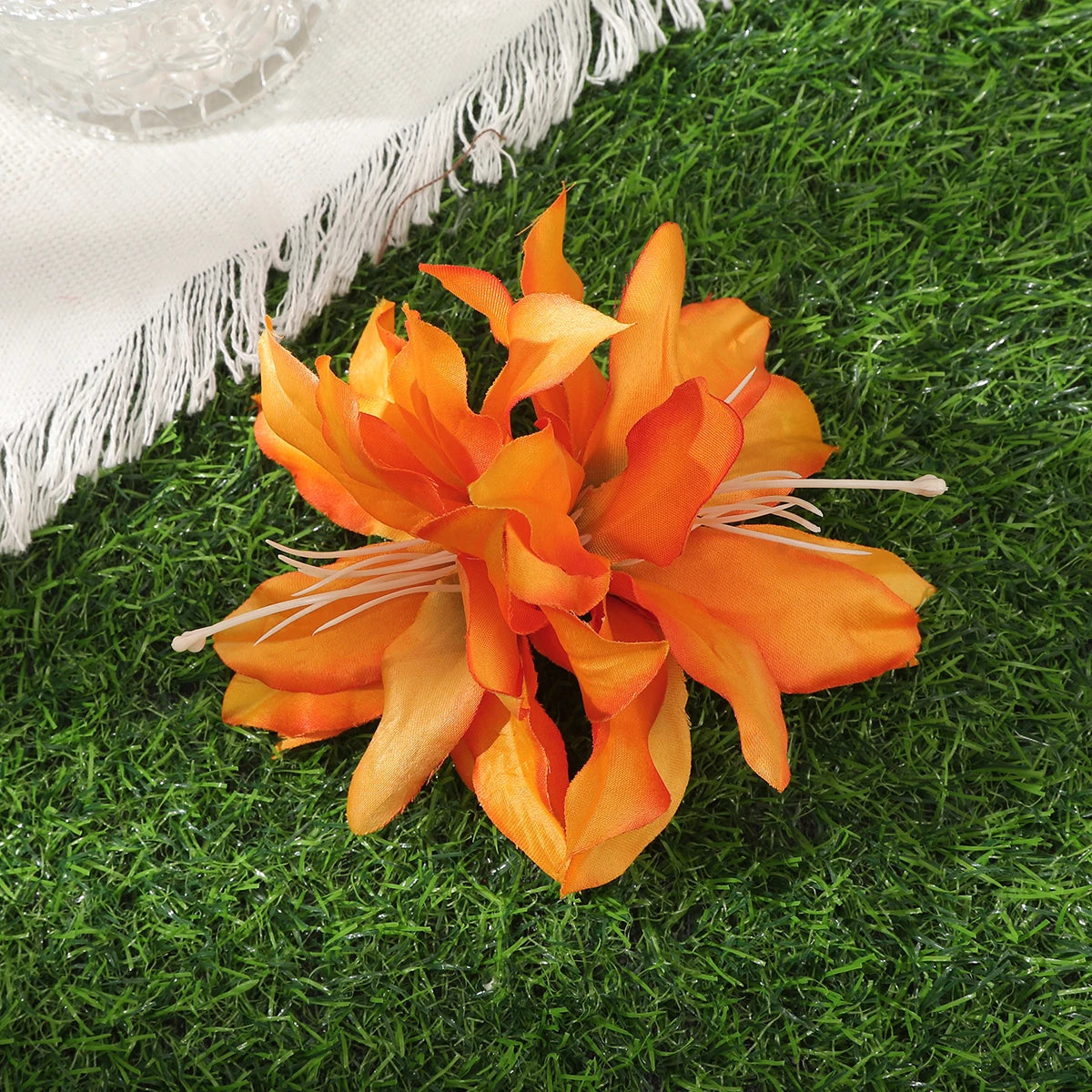 Orchid Flowers Hair Clips Bohemian Small Hairpin Bridal Barrette Beach Wedding Flower Women Holiday Hair Clip Hair Accessories