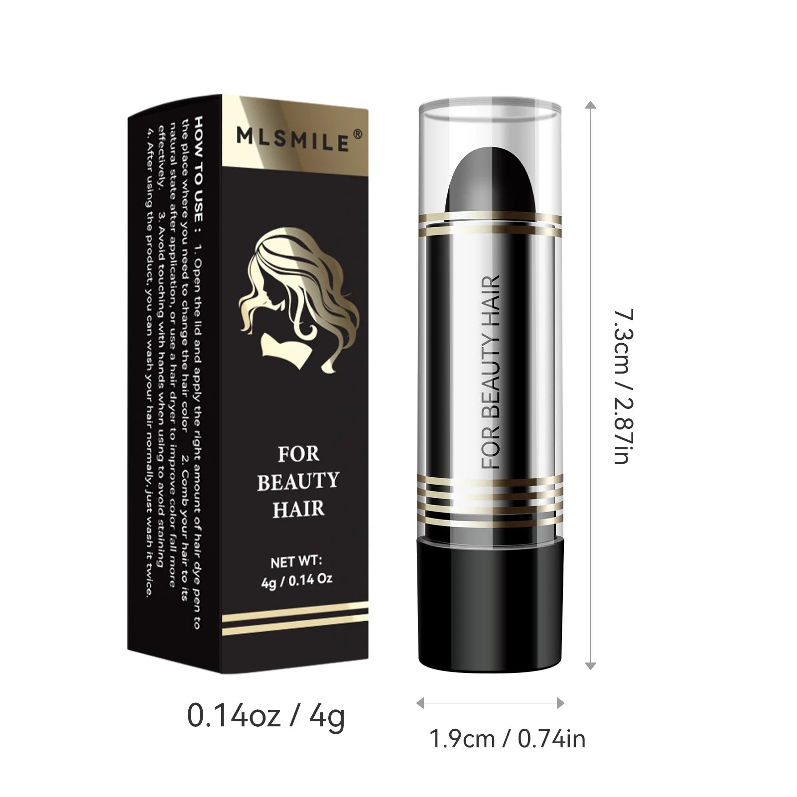 Black and Brown One-off Temporary Hair Coloring Covered White Hairs Hairline Disposable Lipstick Hair Dye Stick Smear Type Dye
