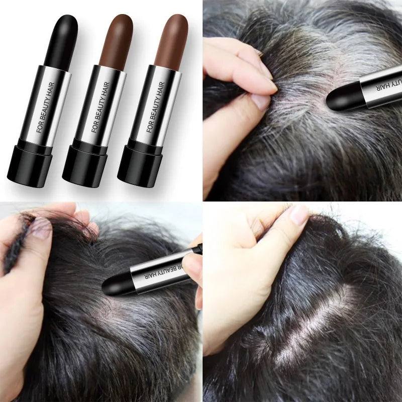 Black and Brown One-off Temporary Hair Coloring Covered White Hairs Hairline Disposable Lipstick Hair Dye Stick Smear Type Dye