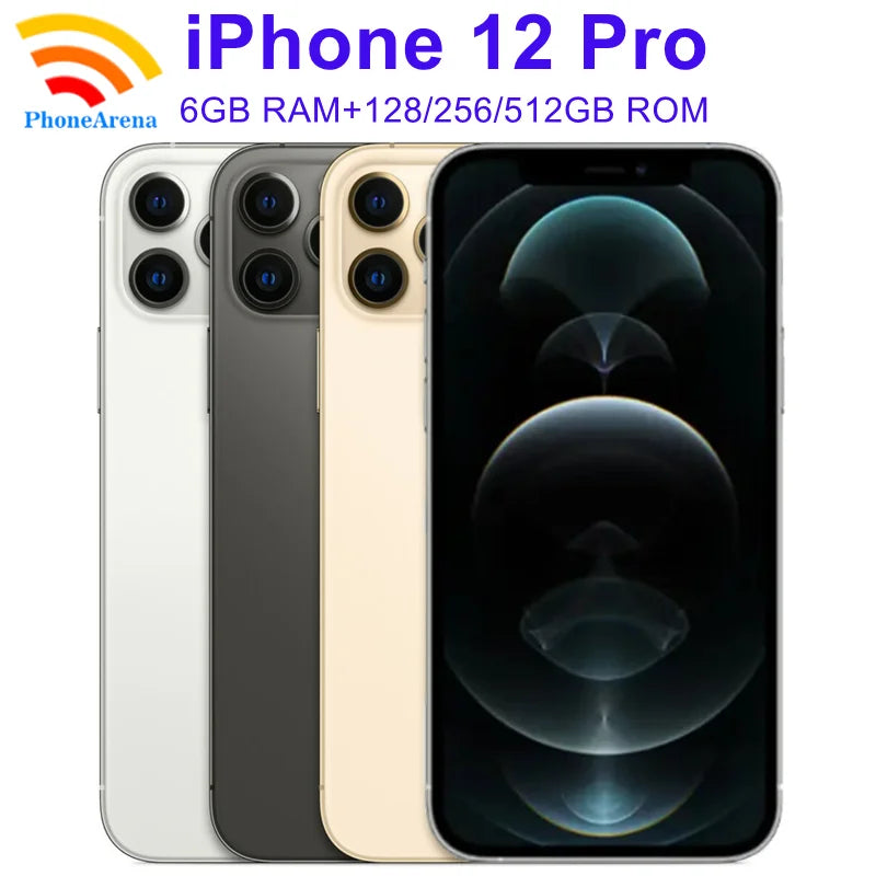 Original iPhone 12 Pro / 12ProMax 128GB 256GB ROM 6GB RAM 6.1' & 6.7' Super Retina OLED Face ID 5G Unlocked iPhone12 Promax