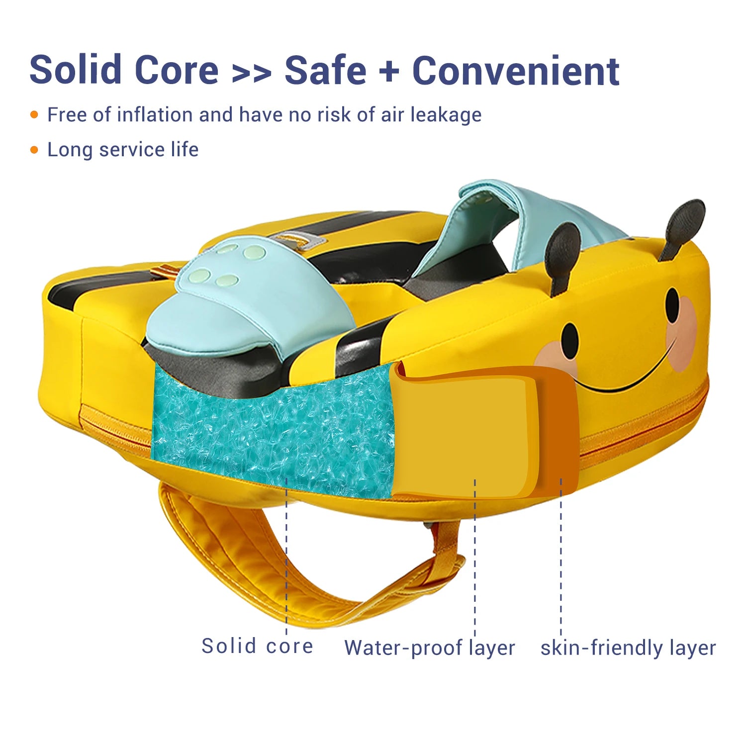 Mambobaby VIP Dropshipping Non-Inflatable Baby  Floats with Canopy  Underarm Swimming  Floater Spa Buoy Trainer Suppliers