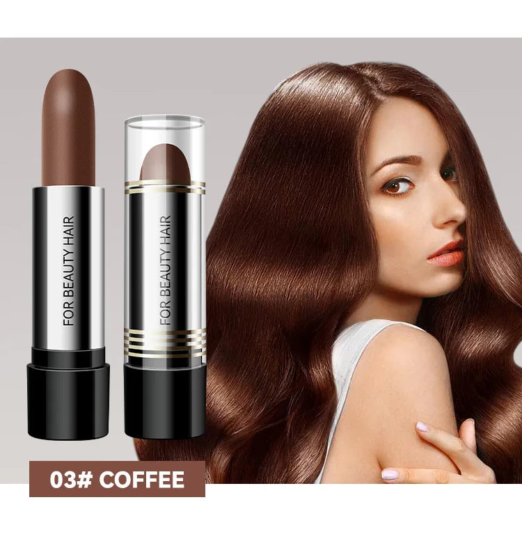 Black and Brown One-off Temporary Hair Coloring Covered White Hairs Hairline Disposable Lipstick Hair Dye Stick Smear Type Dye