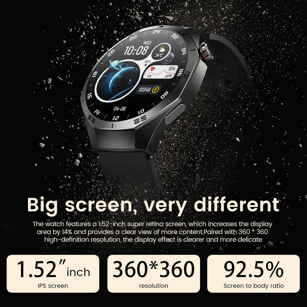 2025New For Huawei GT5 Pro Smart Watch Men HD AMOLED Screen GPS Motion trajectory HeartRate Bluetooth Call 1.52" SmartWatch IP68