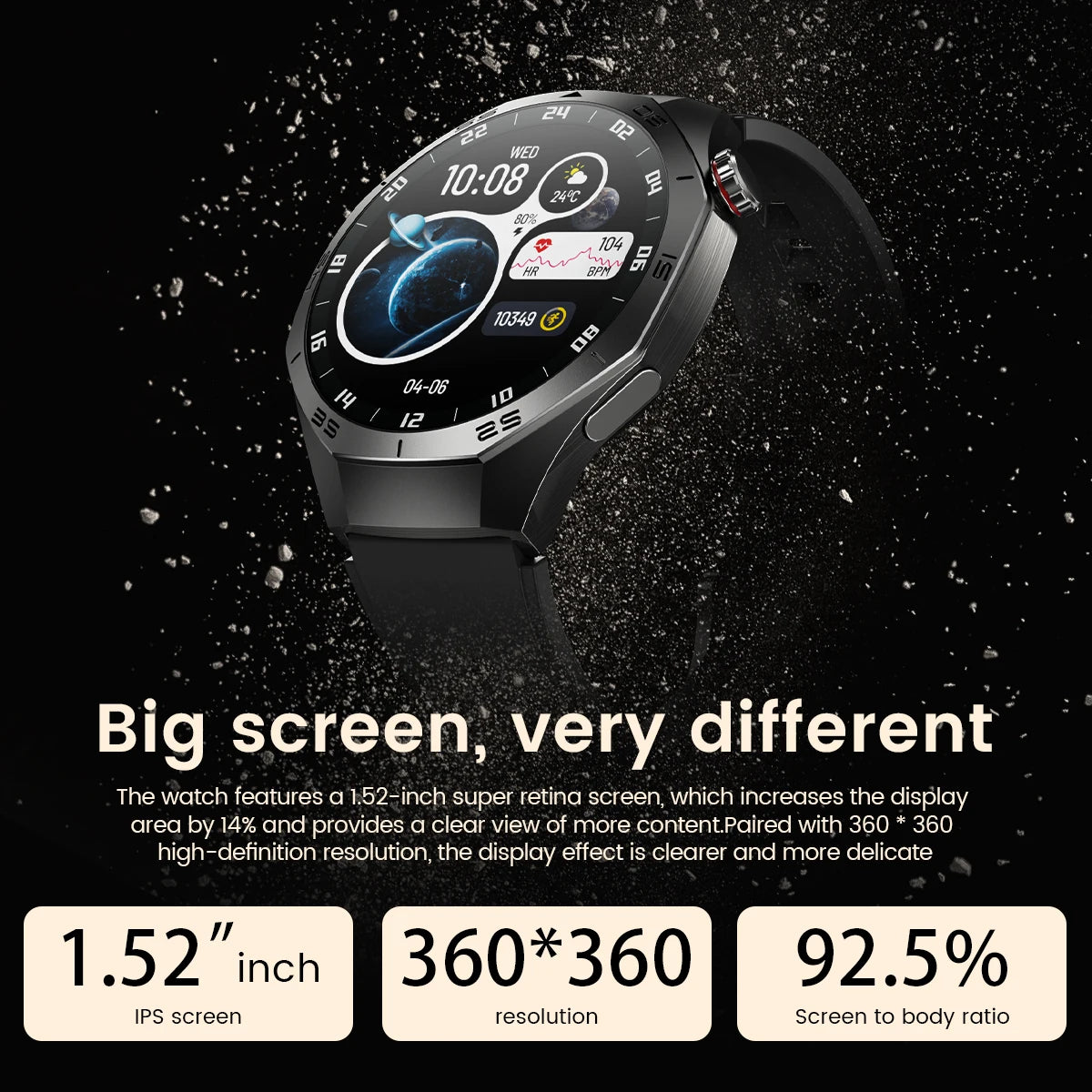 2025New For Huawei GT5 Pro Smart Watch Men HD AMOLED Screen GPS Motion trajectory HeartRate Bluetooth Call 1.52" SmartWatch IP68